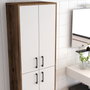Hanah Home Berlin A Armario Multiusos Nogal y Blanco